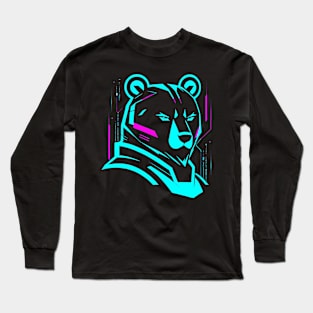 Bear Logo Cyberpunk Long Sleeve T-Shirt